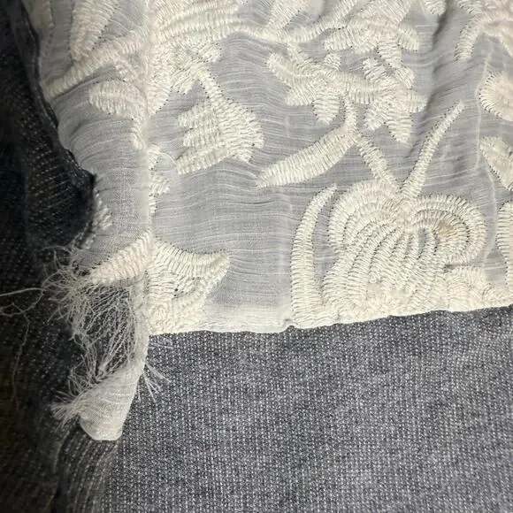 Dolan Anthropologie Women's‎ XS Lace 3/4 Sleeve Floral Top Made USA Classic - Picture 7 of 8